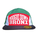 Boogie Down Bronx Green/Red/White/Black 7-Panel Hat (White Logo) Front