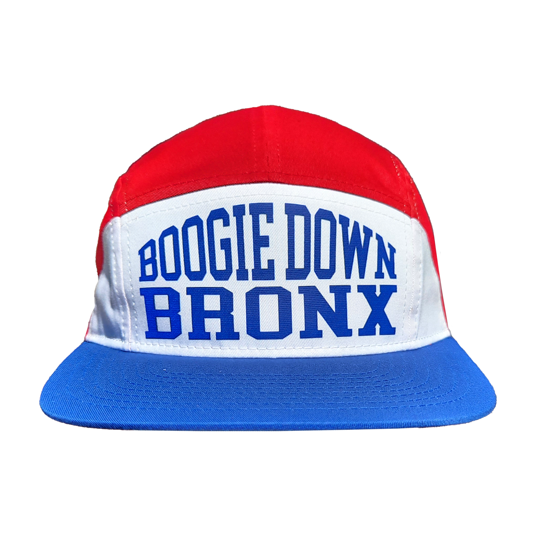 Boogie Down Bronx 7-Panel Hat Red/White/Blue Front