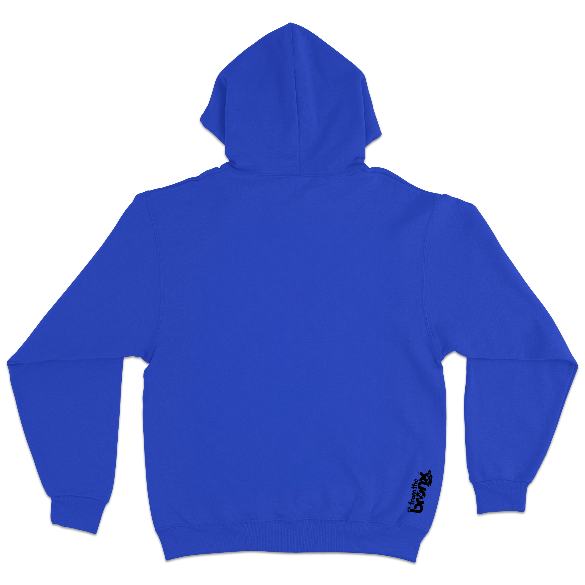 Bronx Collegiate Hoodie Blue with Black Graphite Design Back