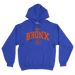 Bronx Collegiate Hoodie Blue with Orange Design Front