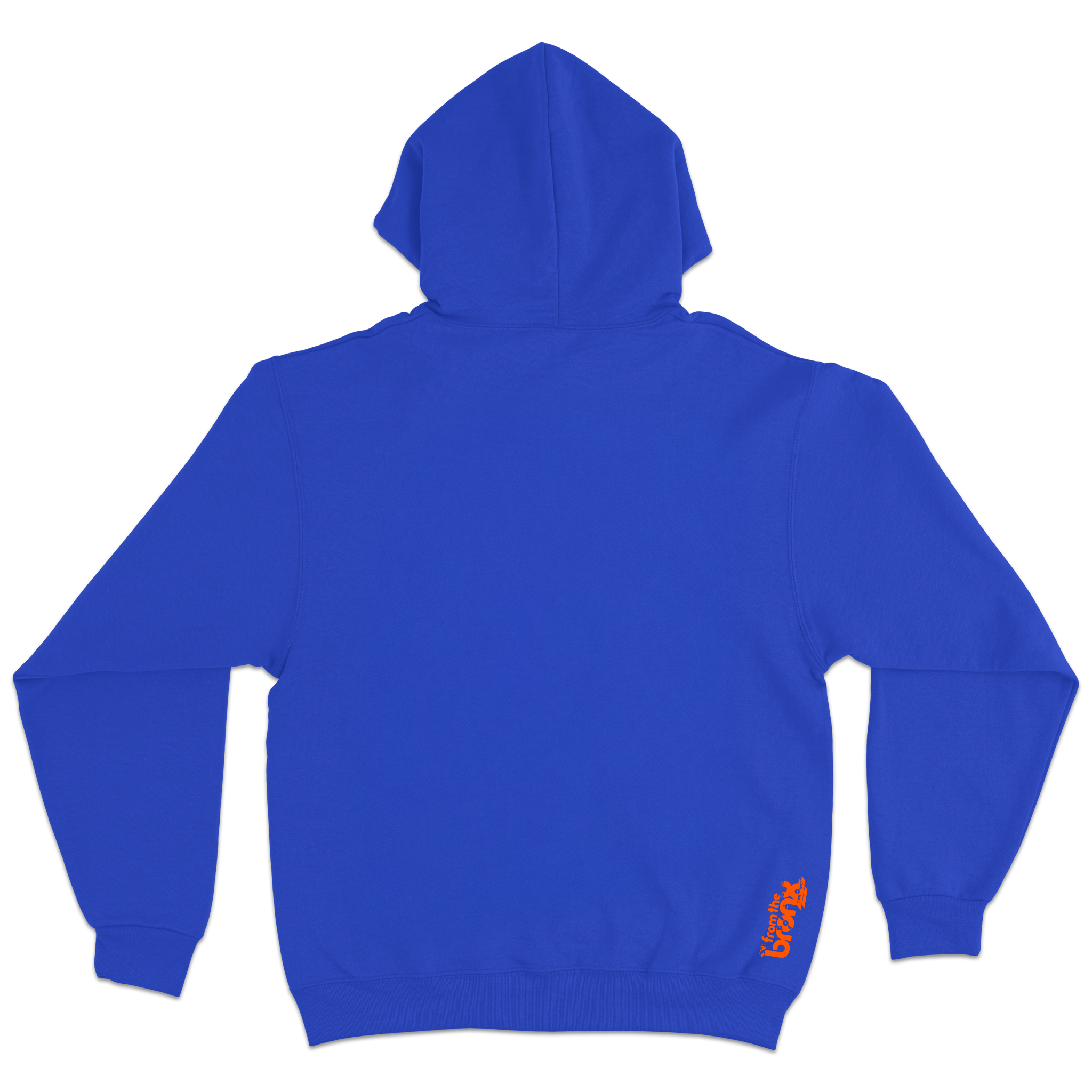 Bronx Collegiate Hoodie Blue with Orange Design Back