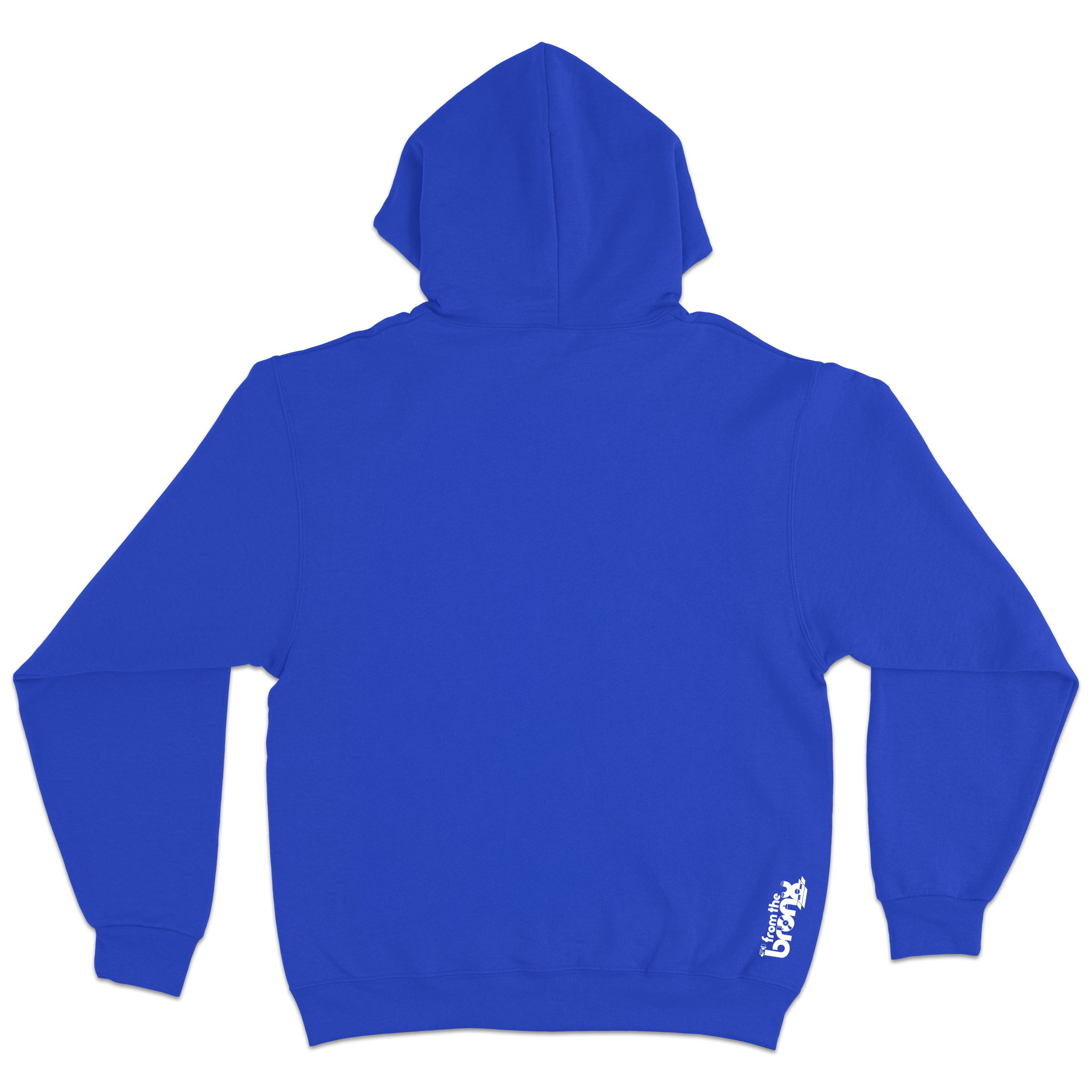 Bronx Collegiate Hoodie Blue with White Design Back