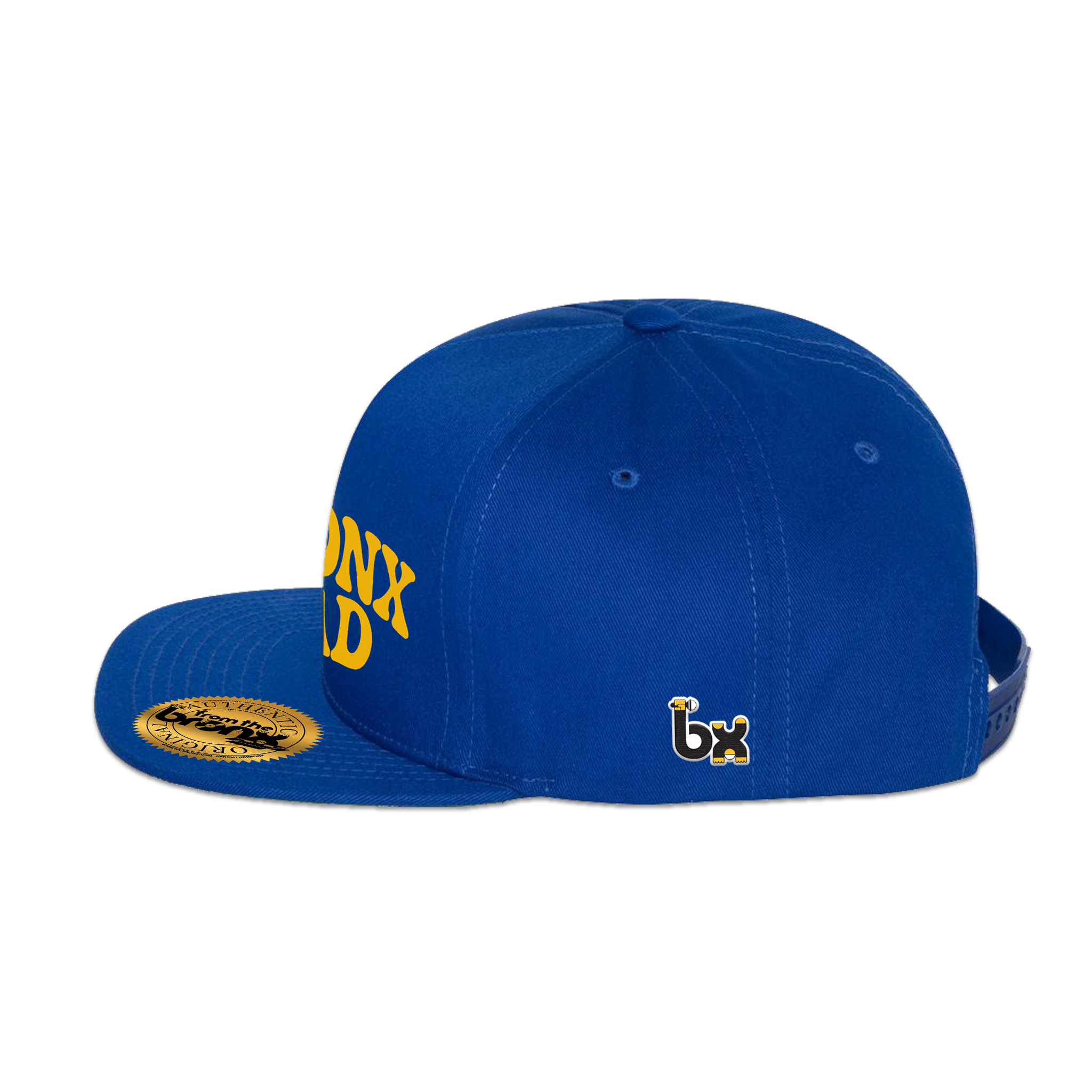 Bronx Dad Royal Blue Snapback (Yellow Logo) Side