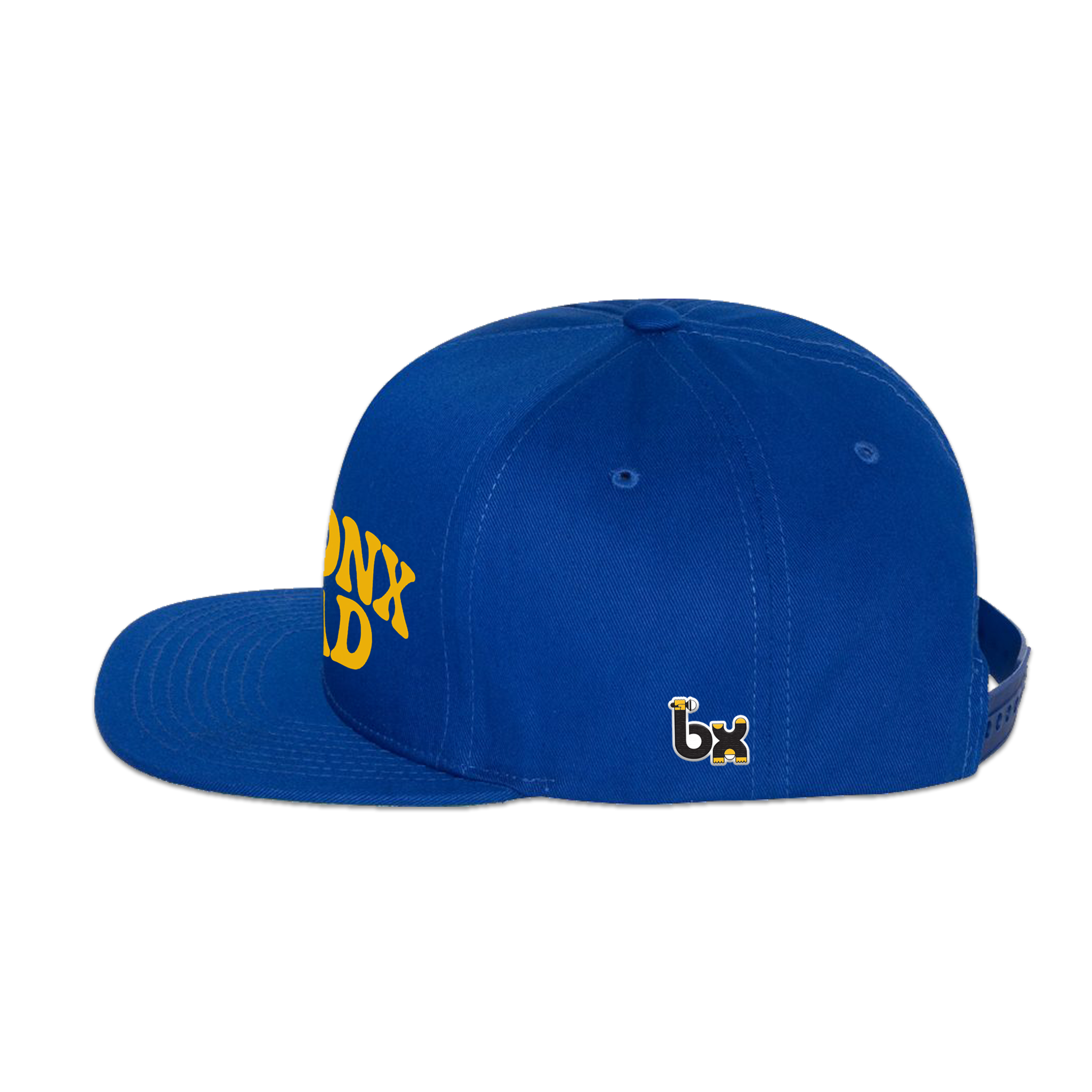 Bronx Dad Snapback Hat Royal Blue with Yellow Text Front