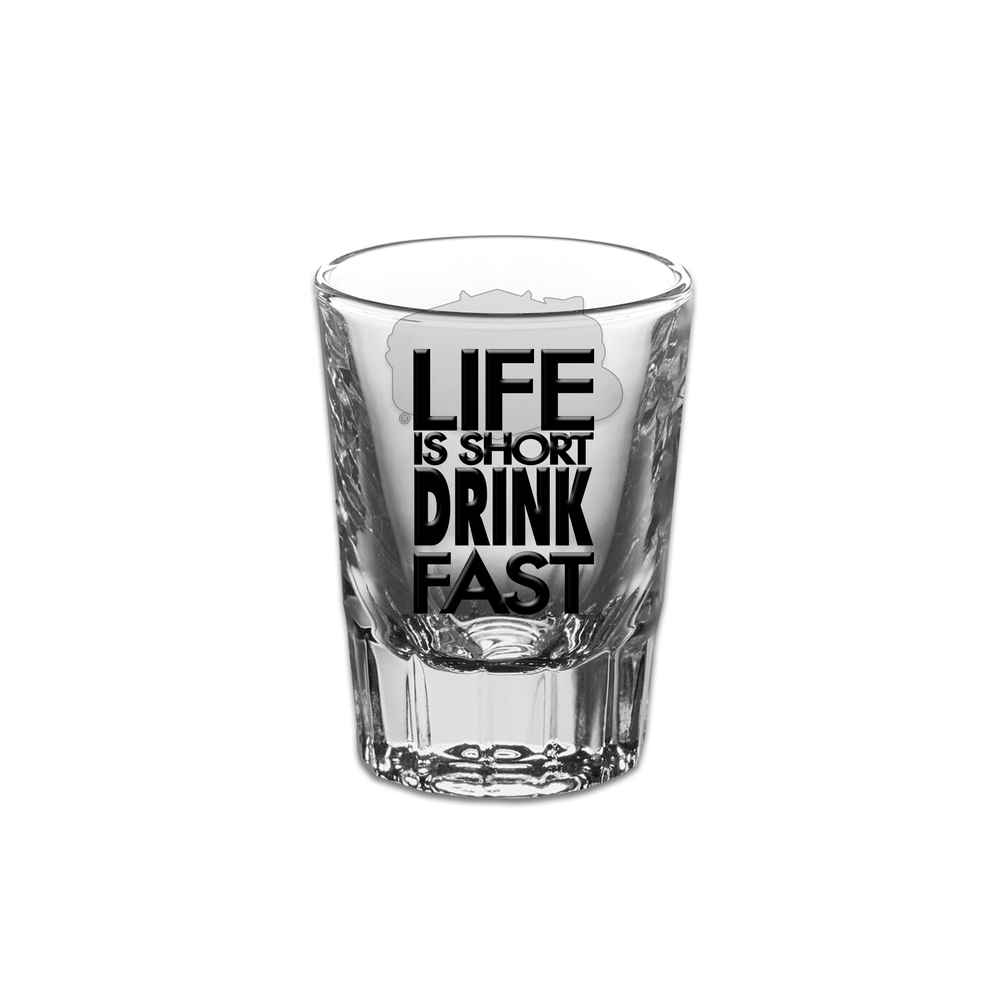 Bronx Beer Hall "Life is Short Drink Fast" Shot Glass Back