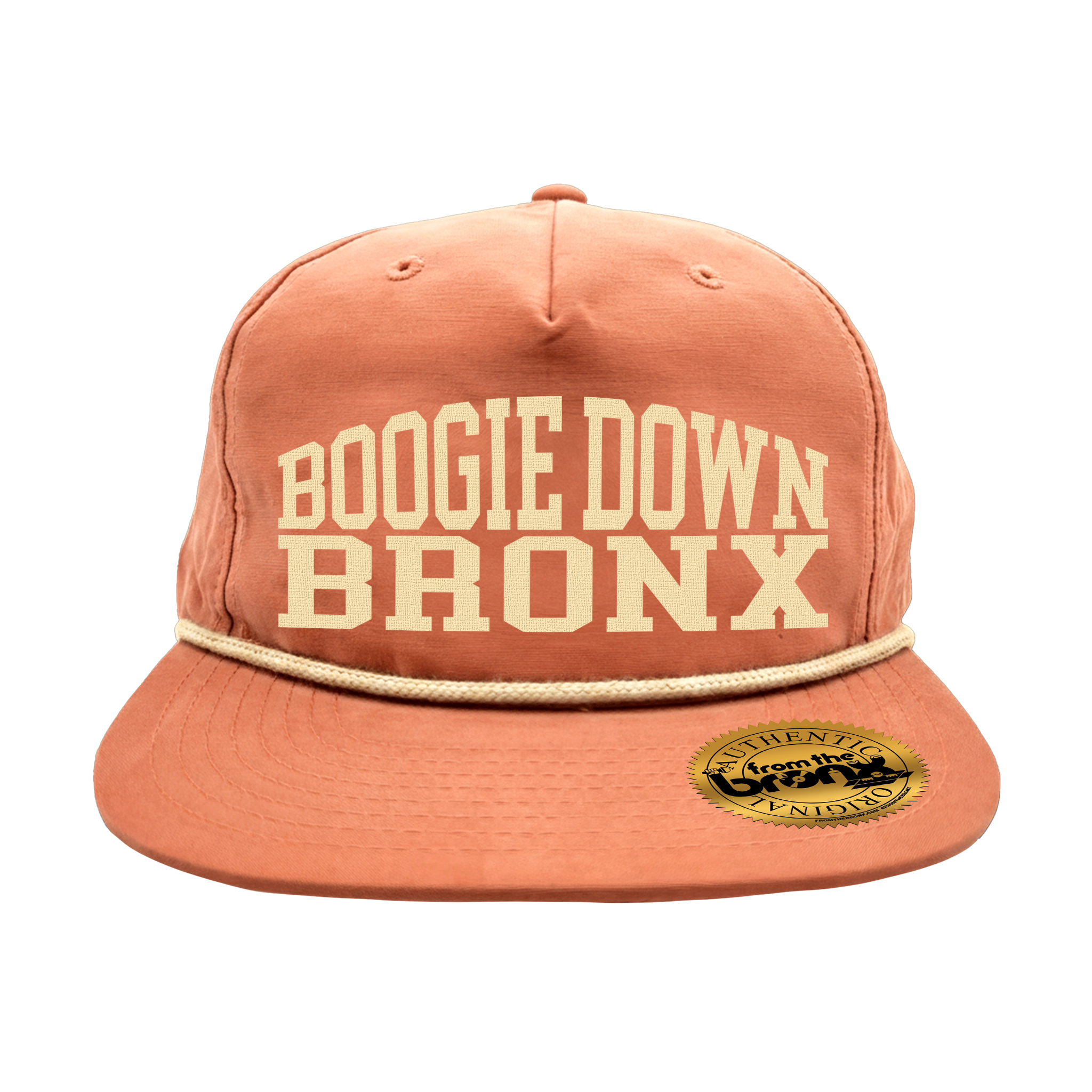 Boogie Down Bronx Salmon Granddad Hat (Khaki Logo) Front