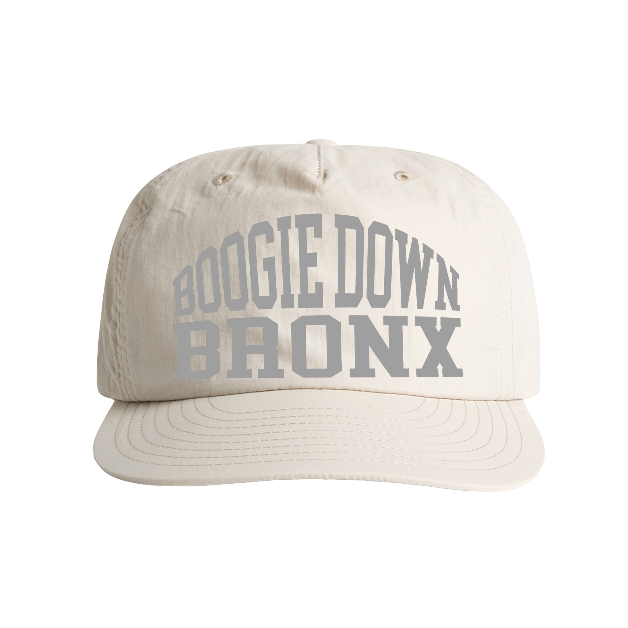 Boogie Down Bronx Reflective Surf Cap in Bone White Front