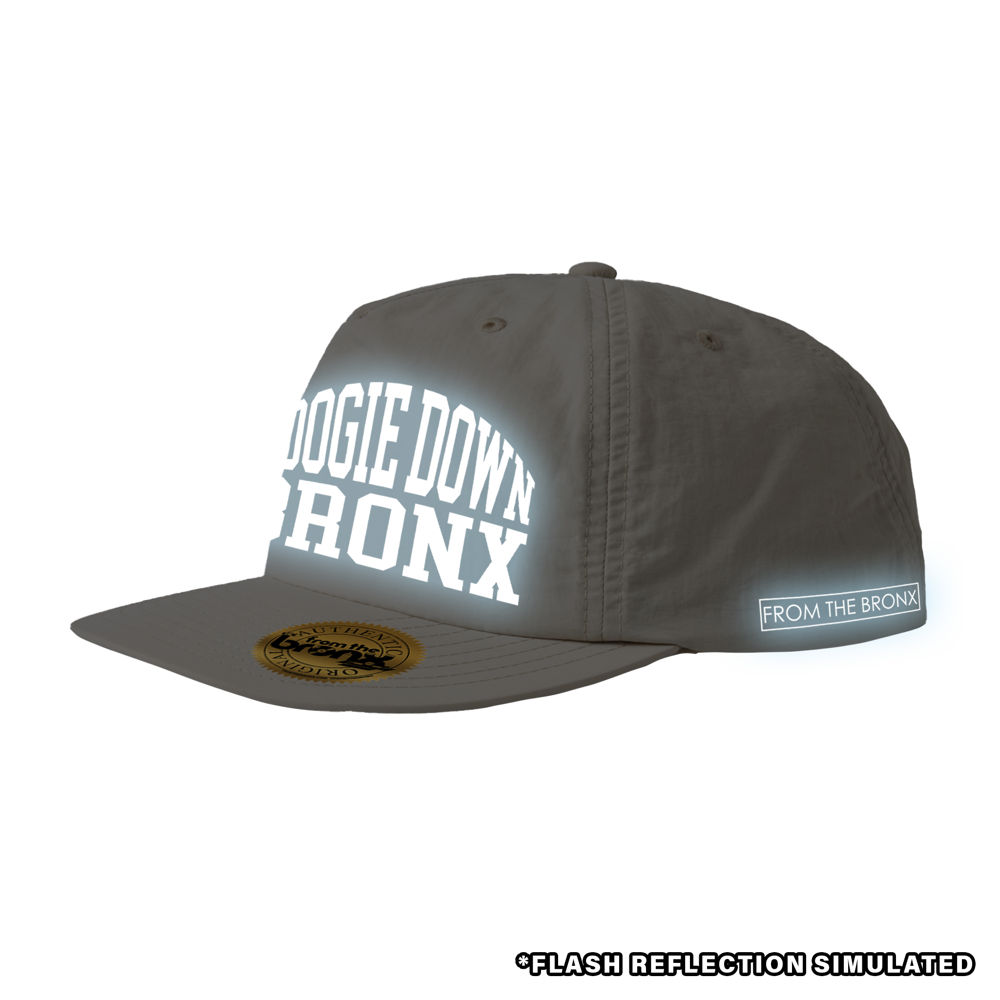 Boogie Down Bronx Reflective Bone White Surf Cap with Simulated Reflection Side