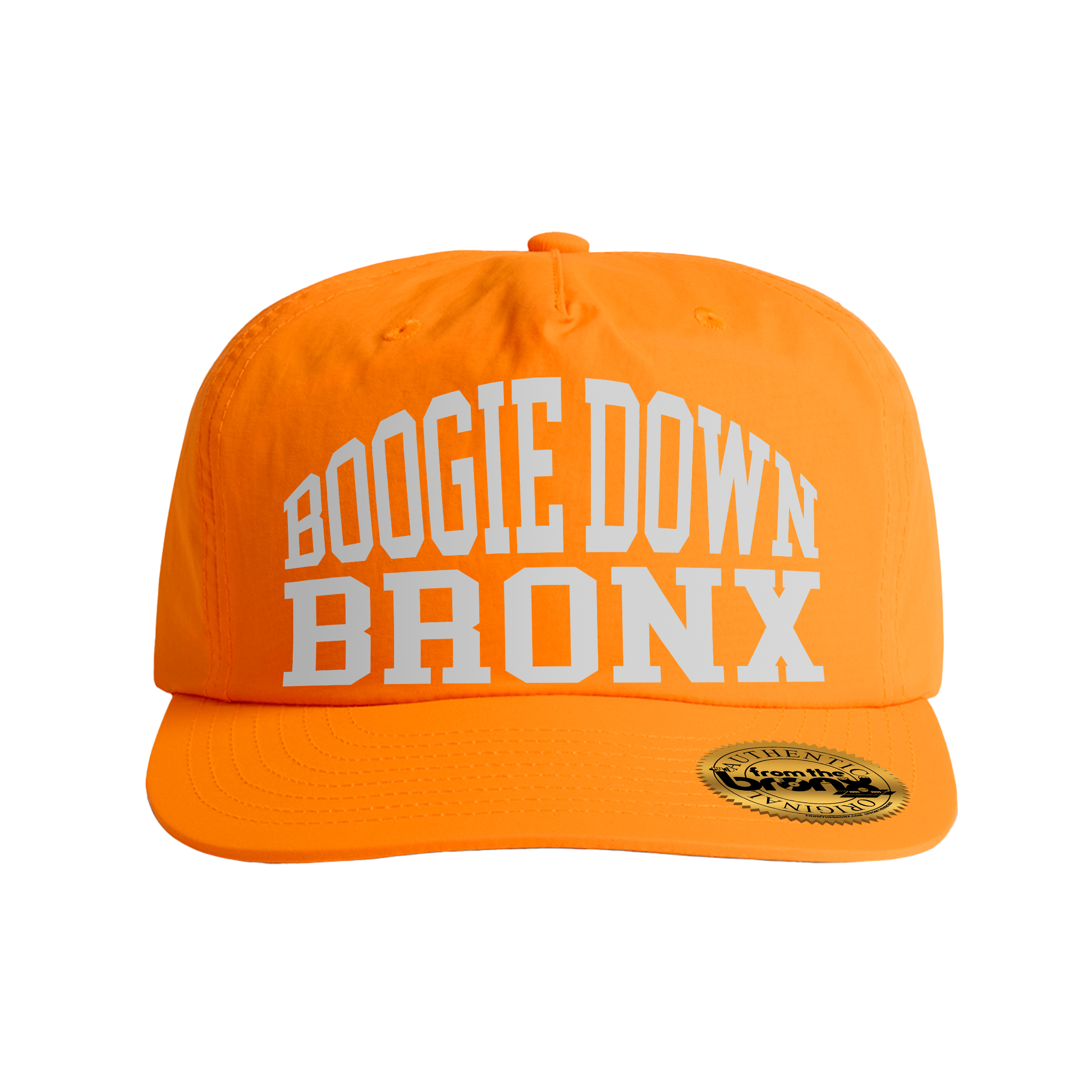 Boogie Down Bronx Reflective Safety Orange Surf Cap Front