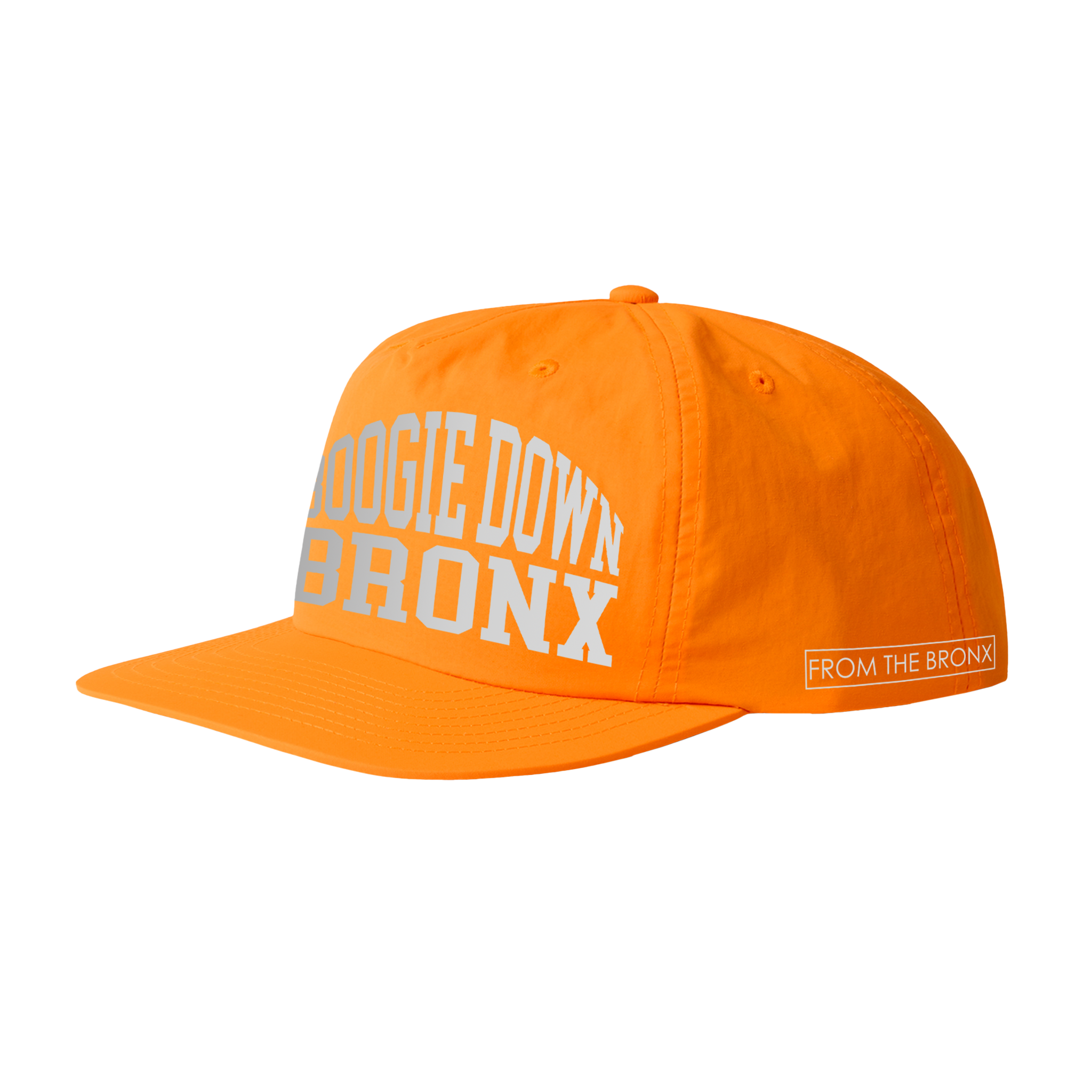 Boogie Down Bronx Reflective Surf Cap in Safety Orange Side