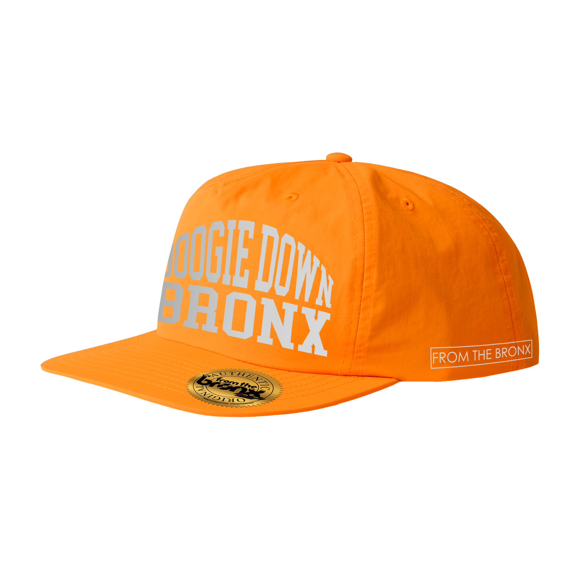 Boogie Down Bronx Reflective Safety Orange Surf Cap Side