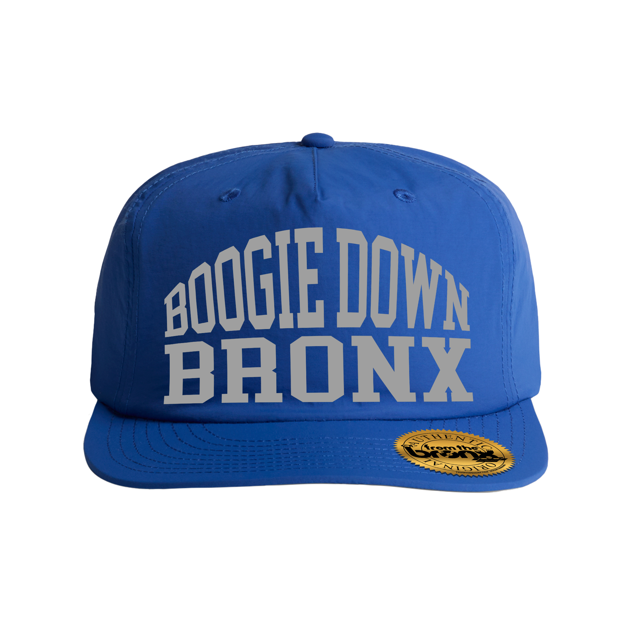 Boogie Down Bronx Reflective Royal Blue Surf Cap Front