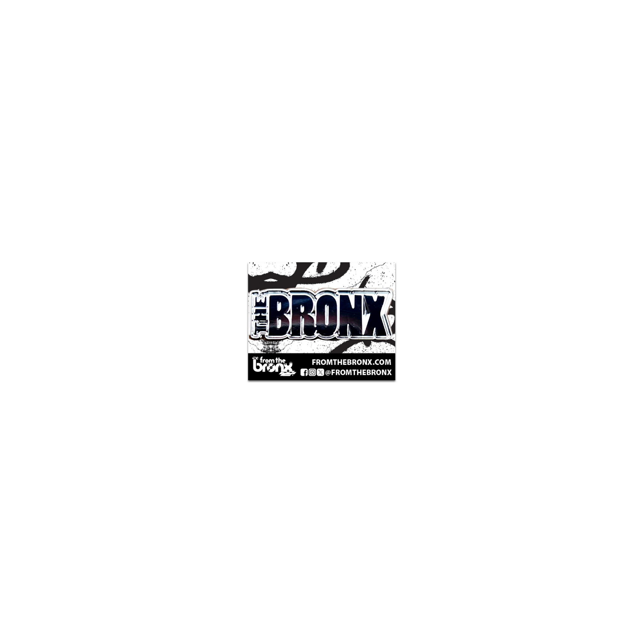 MIni Bronx Chrome Hard Enamel Pin on Backing Card