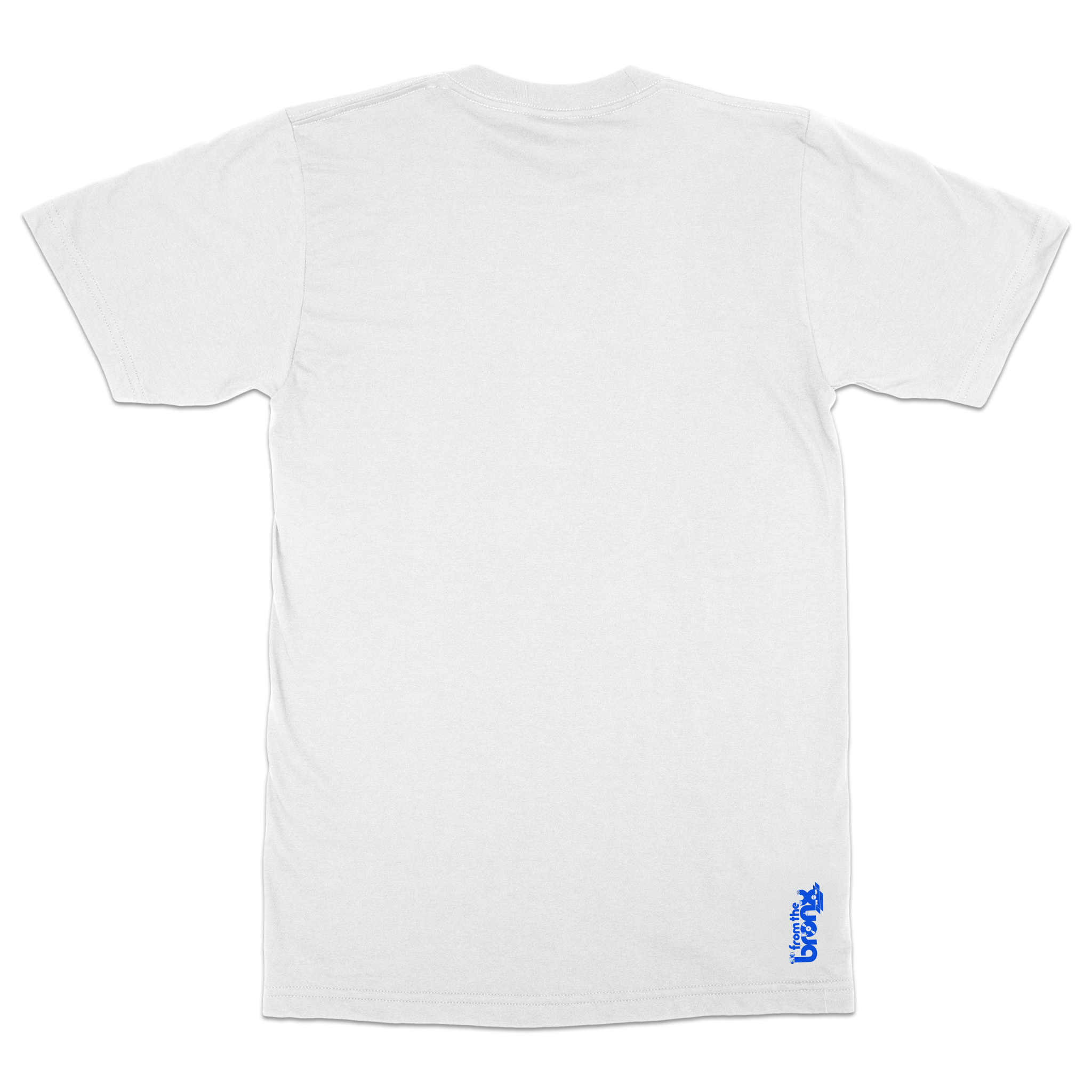 Bronx Collegiate White T-Shirt (Blue Logo) Back