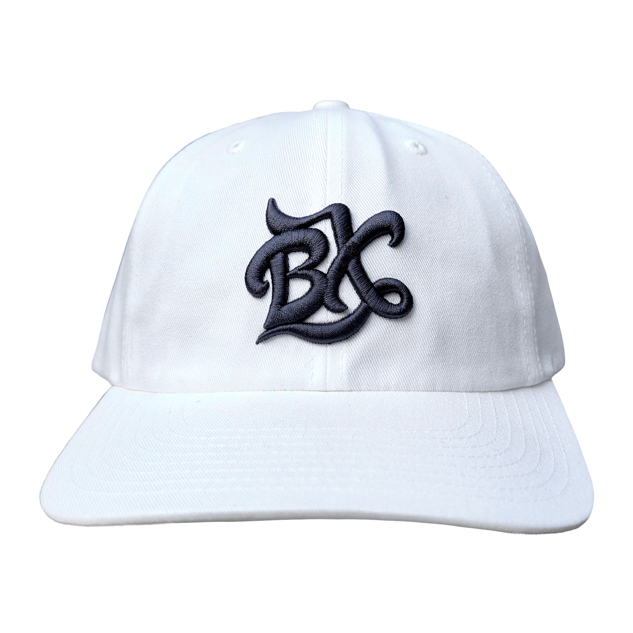 BX Wave Dad Hat in White/Asphalt Front
