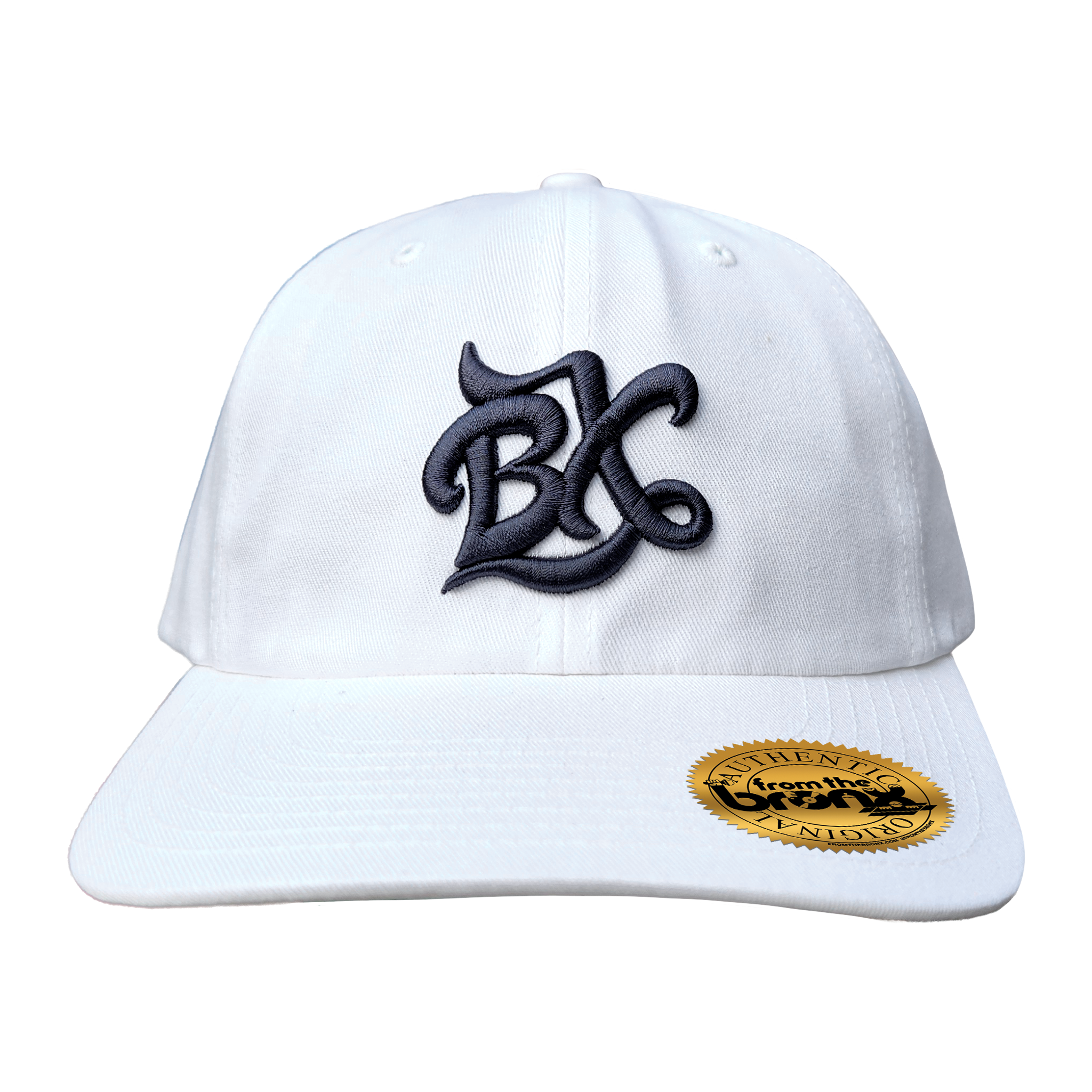 BX Wave White Dad Hat (Asphalt Logo) Front