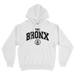 Bronx Collegiate Hoodie White with Black Graphite Design Front