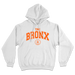 Bronx Collegiate Hoodie White with Orange Design Front