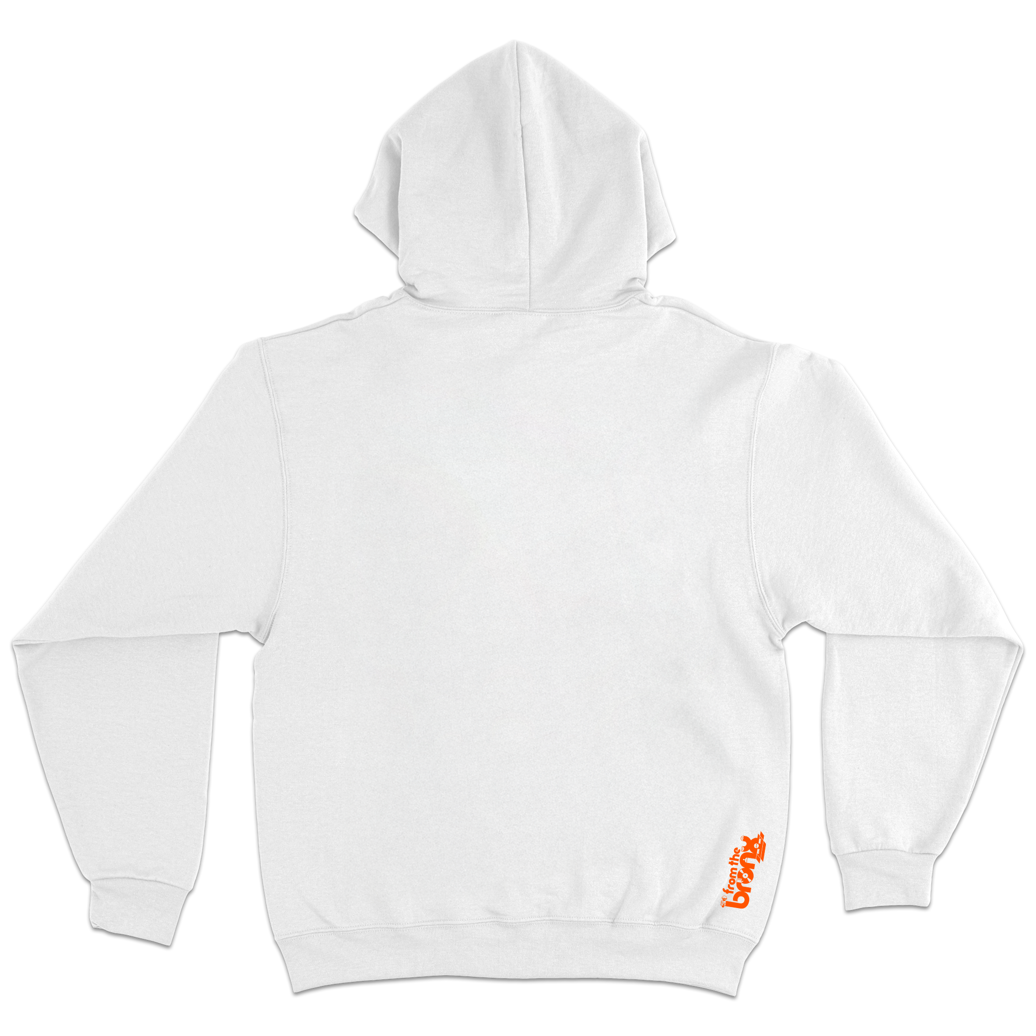 Bronx Collegiate Hoodie White with Orange Design Back