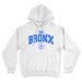 Bronx Collegiate Hoodie White with Blue Design Front