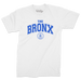 Bronx Collegiate White T-Shirt (Blue Logo) Front