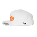 Bronx Dad Snapback Hat White with Orange Text Side