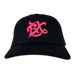 BX Wave Dad Hat in Black/Fuchsia Front
