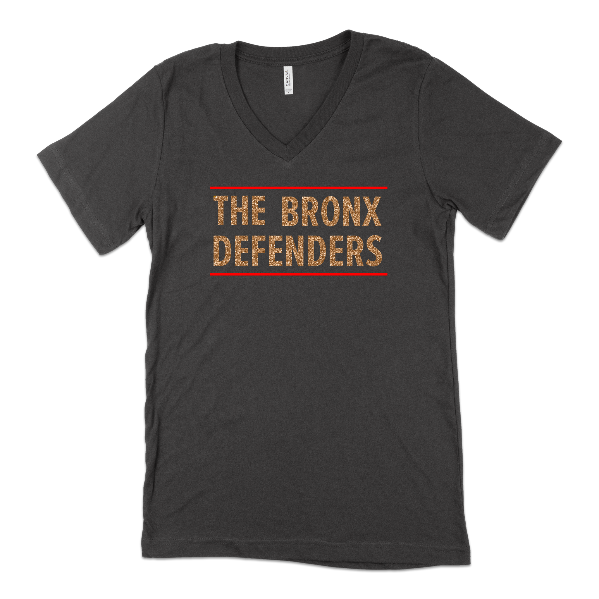 Bronx Defenders Glitter T-Shirt V-Neck Front