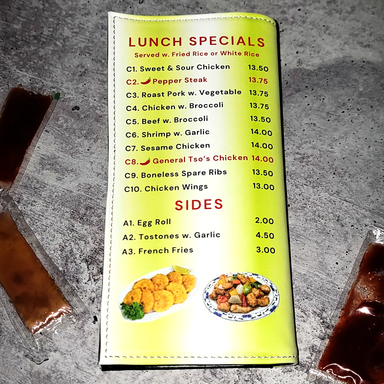 Chino Latino Menu Wallet Back