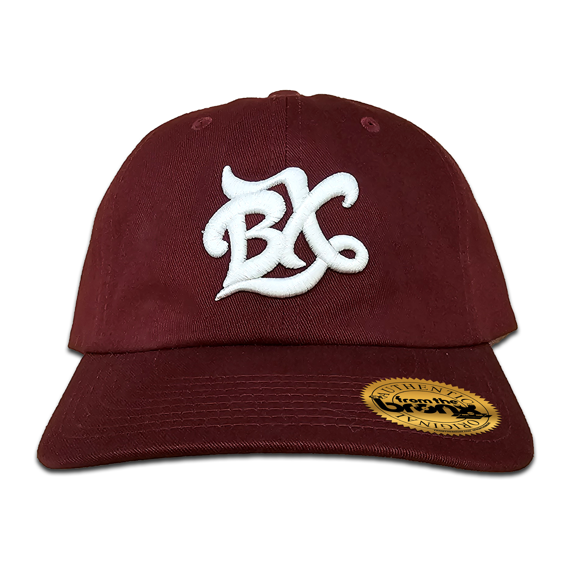 BX Wave Maroon Dad Hat (White Logo) Front
