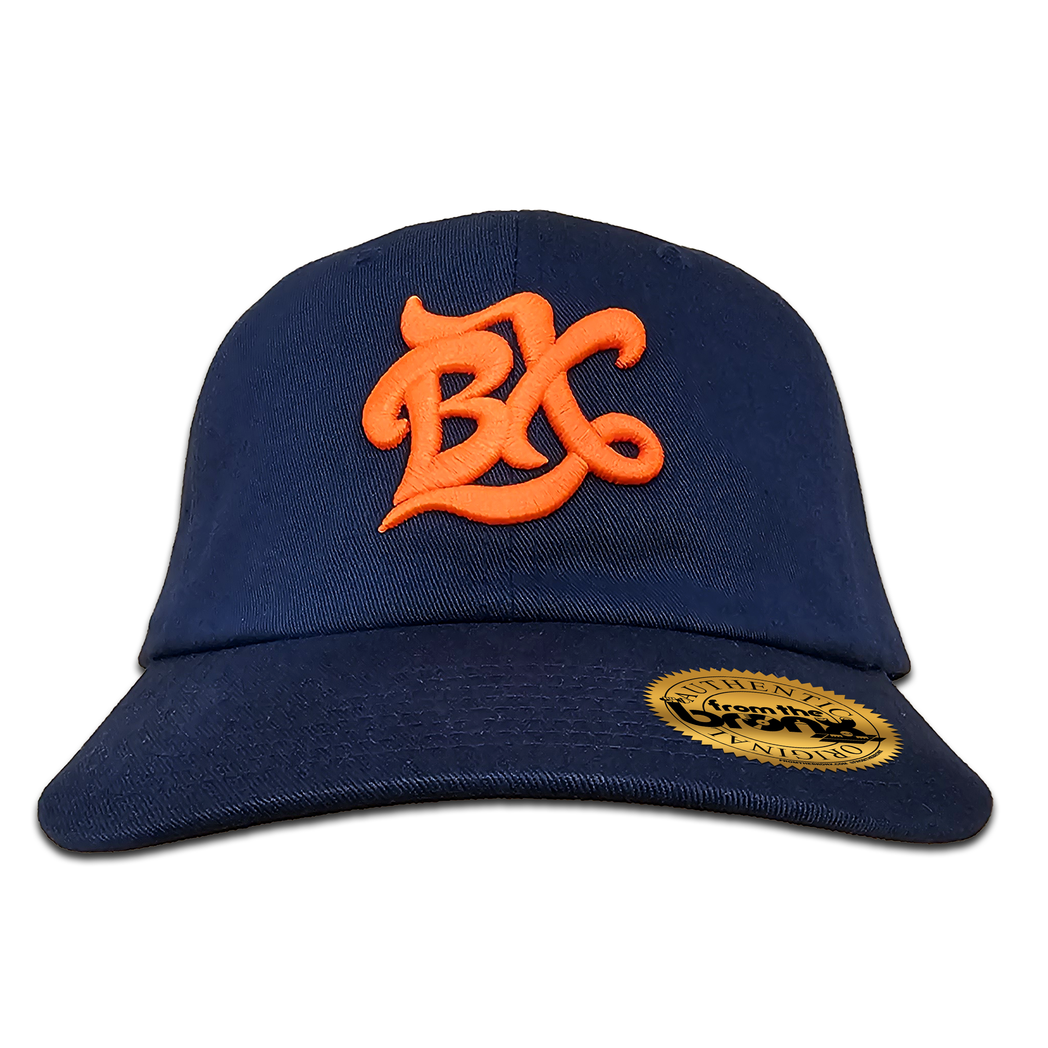 BX Wave Navy Dad Hat (Orange Logo) Front