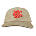 Tan Hat with Red/Orange Logo Front