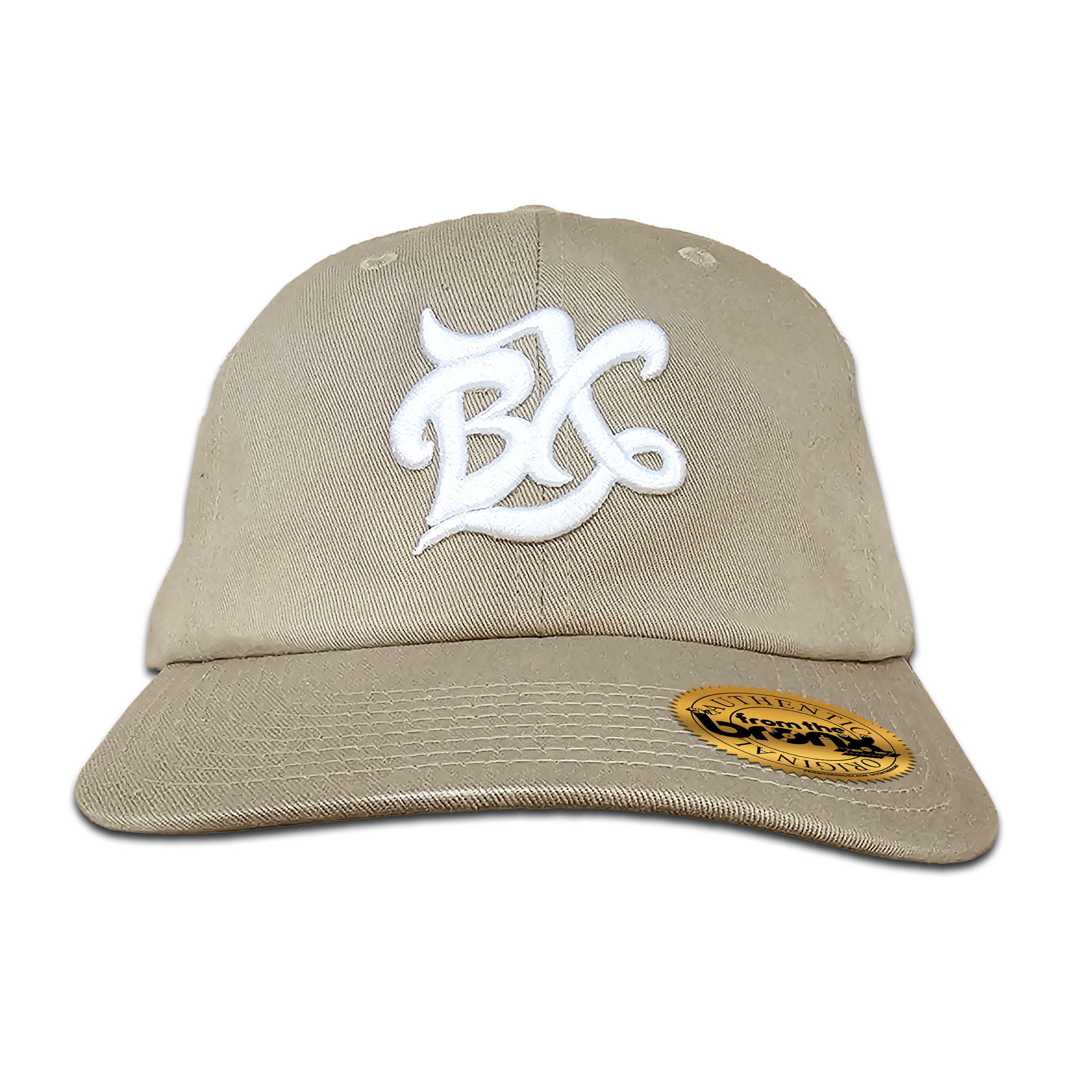 BX Wave Tan Dad Hat (White Logo) Front