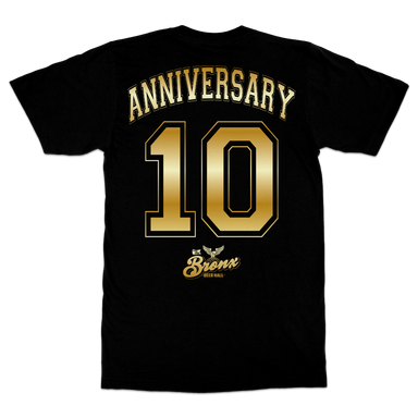 Bronx Beer Hall 10th Anniversary T-Shirt Back in Black