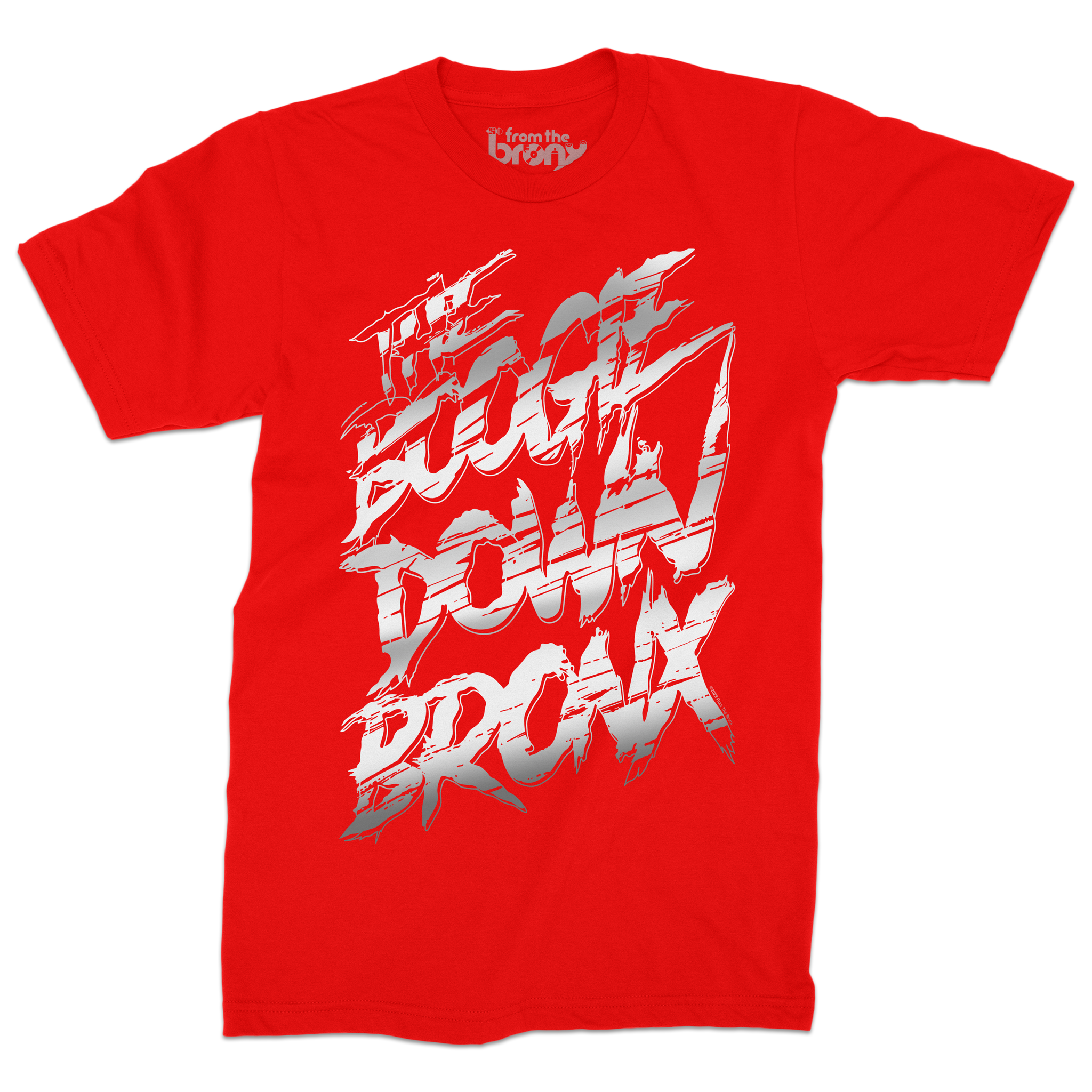 Boogie Down Bronx Reflective T-Shirt Front in Red