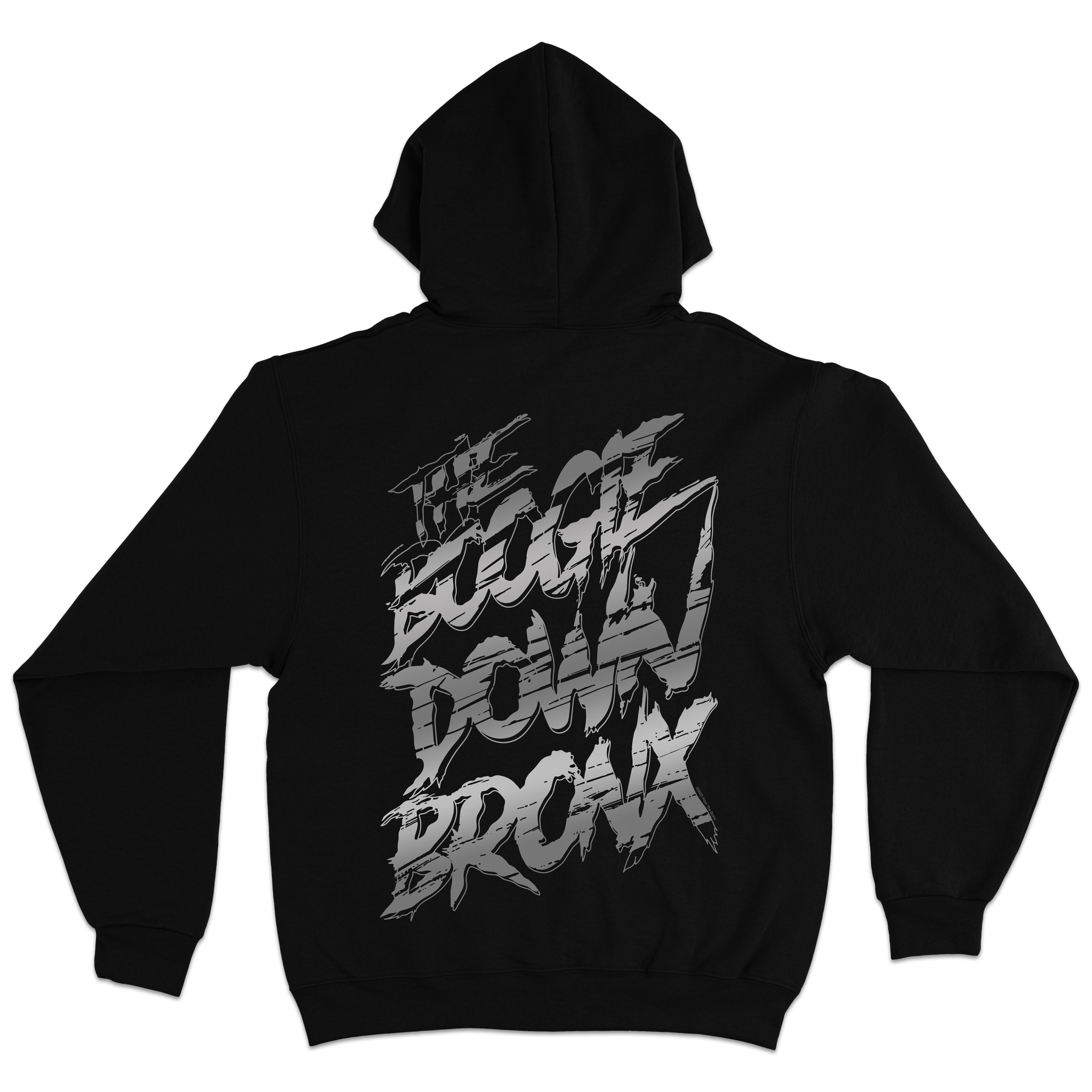 Boogie Down Bronx Reflective Mid Weight Pullover Hoodie Back in Black
