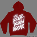Boogie Down Bronx Reflective Mid Weight Pullover Hoodie Back in Red with Simulated Reflection
