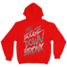 Boogie Down Bronx Reflective Mid Weight Pullover Hoodie Back in Red