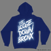 Boogie Down Bronx Reflective Mid Weight Pullover Hoodie Back in Royal Blue with Simulated Flash