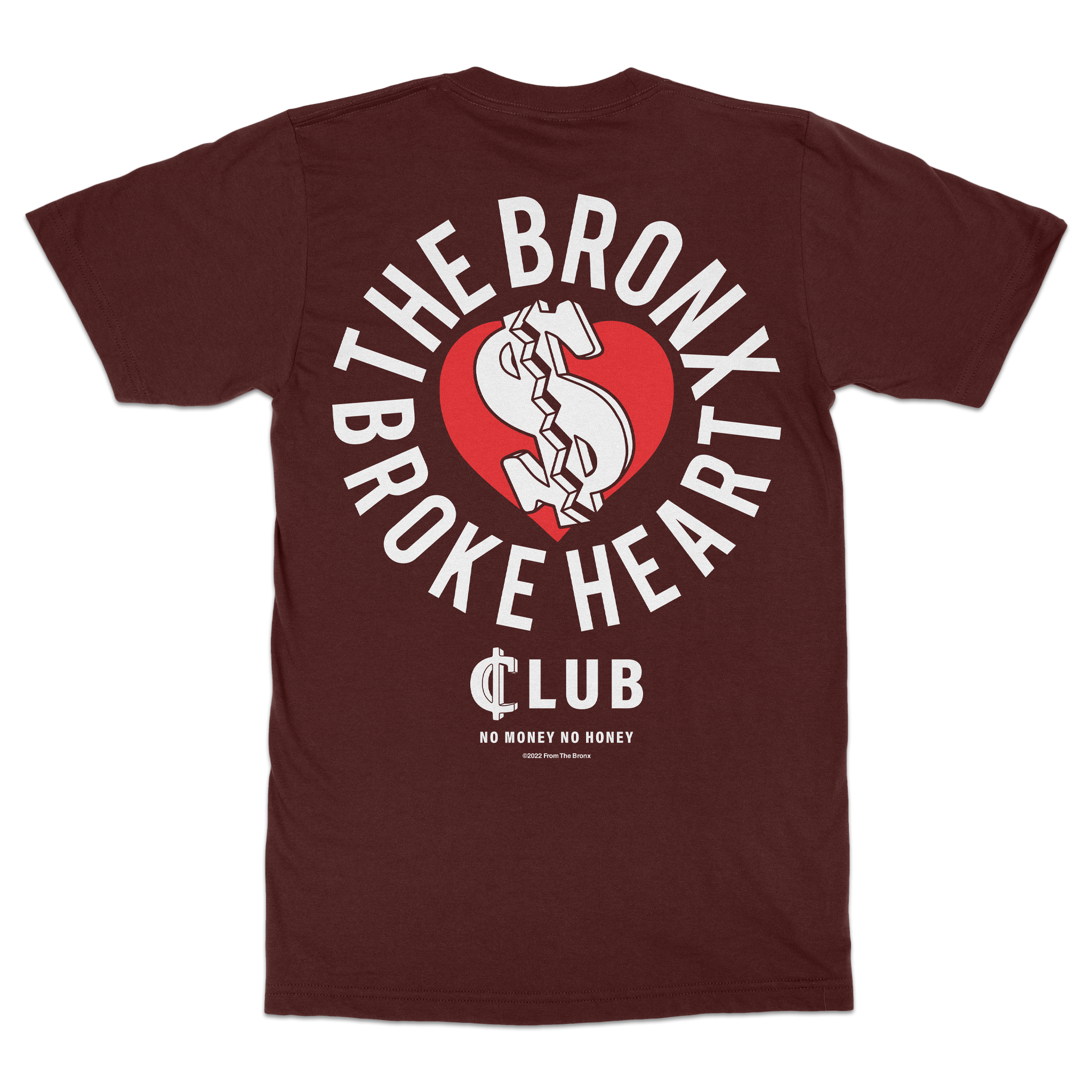 Broke Heart Club T-Shirt Back in Maroon
