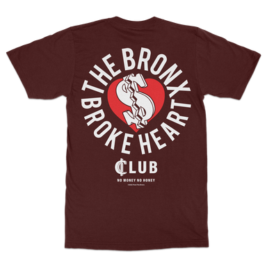 Broke Heart Club T-Shirt Back in Maroon