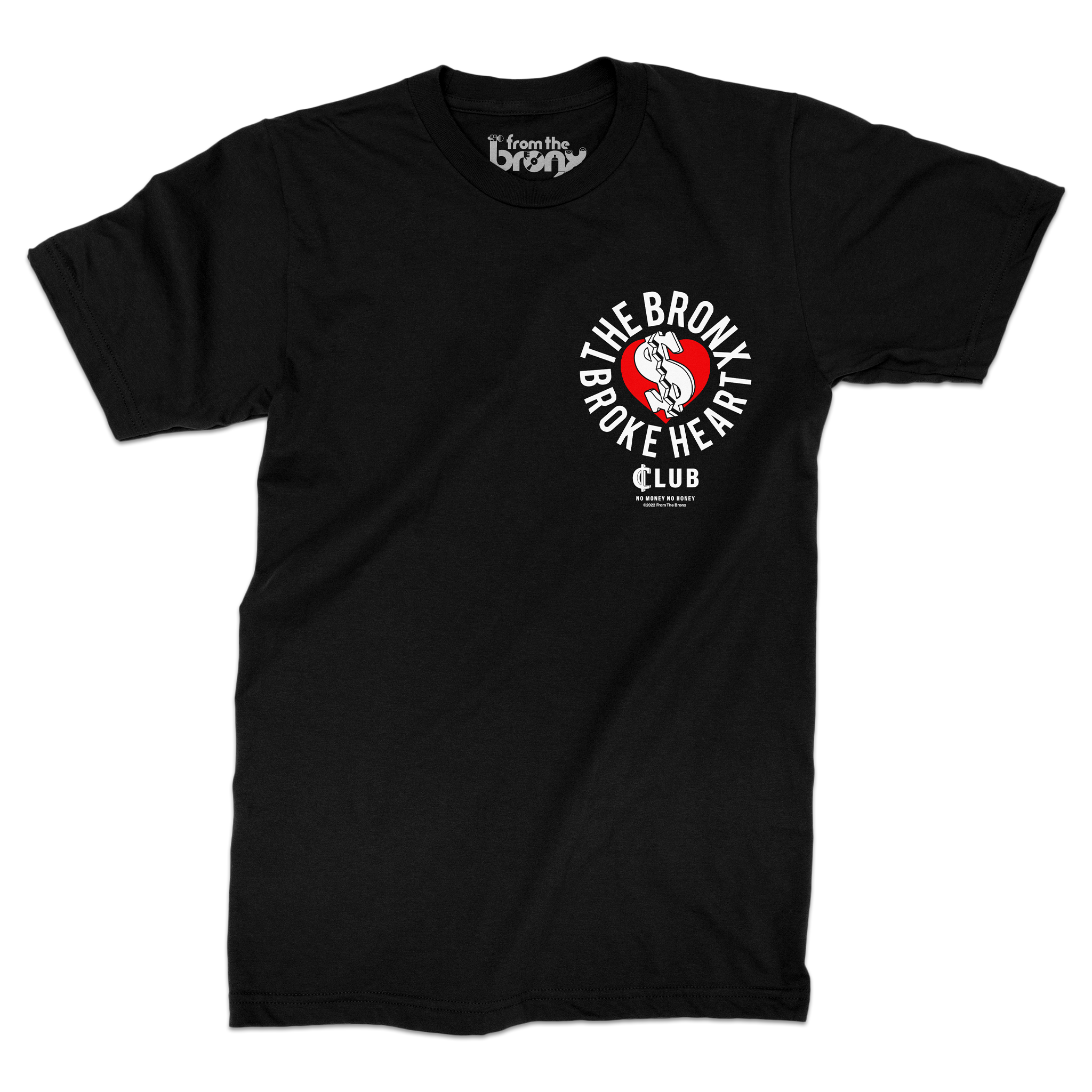 Broke Heart Club T-Shirt Front in Black