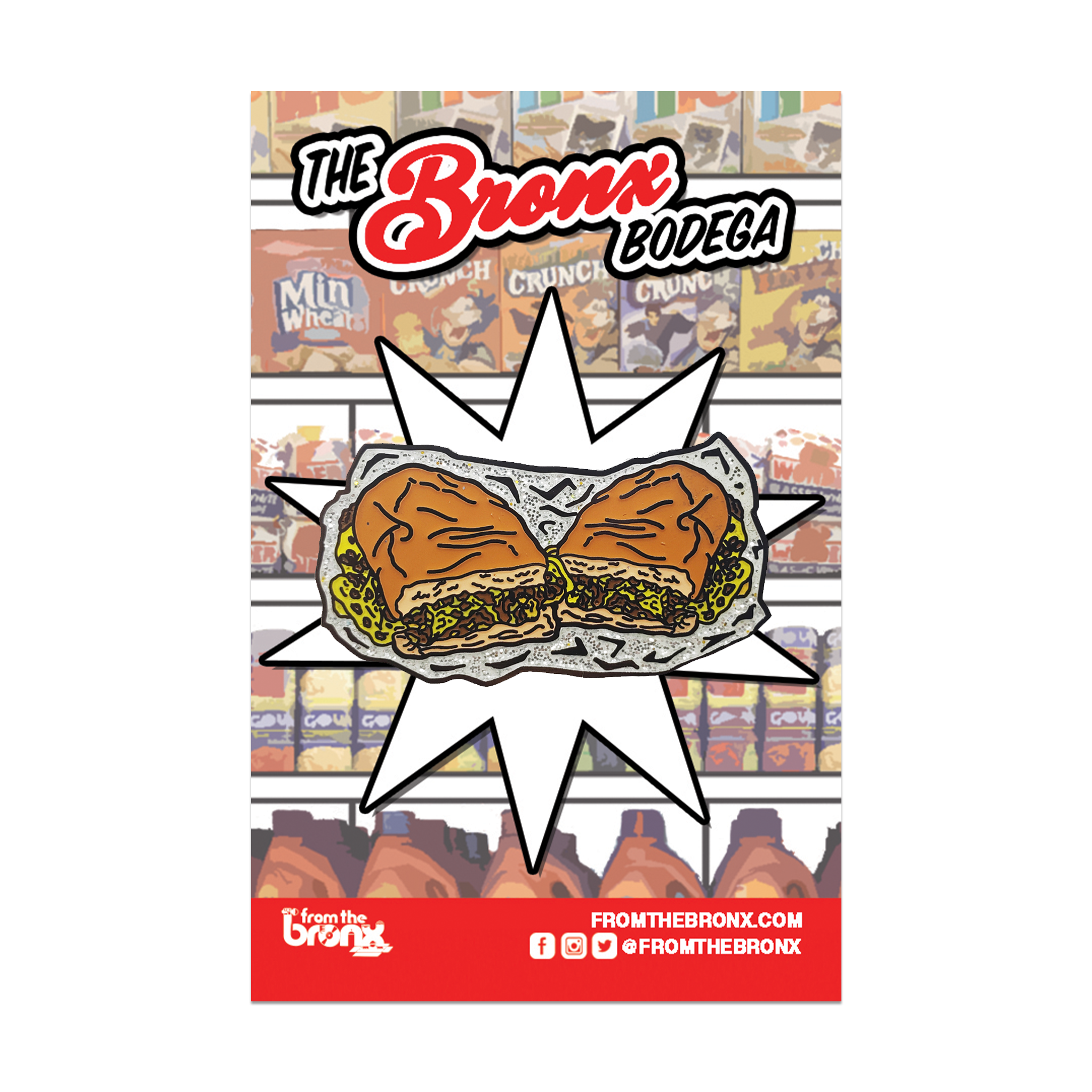 Chopped Cheese Hard Enamel Pin with Backing Card