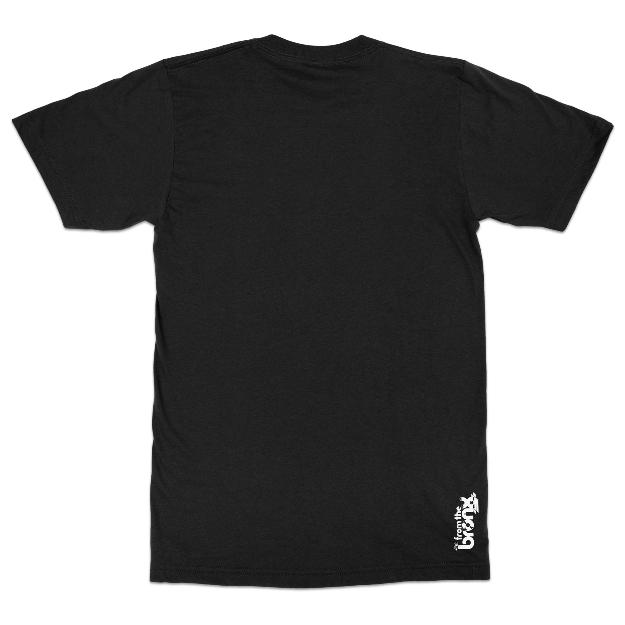 Bronx Collegiate T-Shirt Black with White Design Front