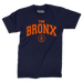 Bronx Collegiate T-Shirt Navy with Orange Design Front