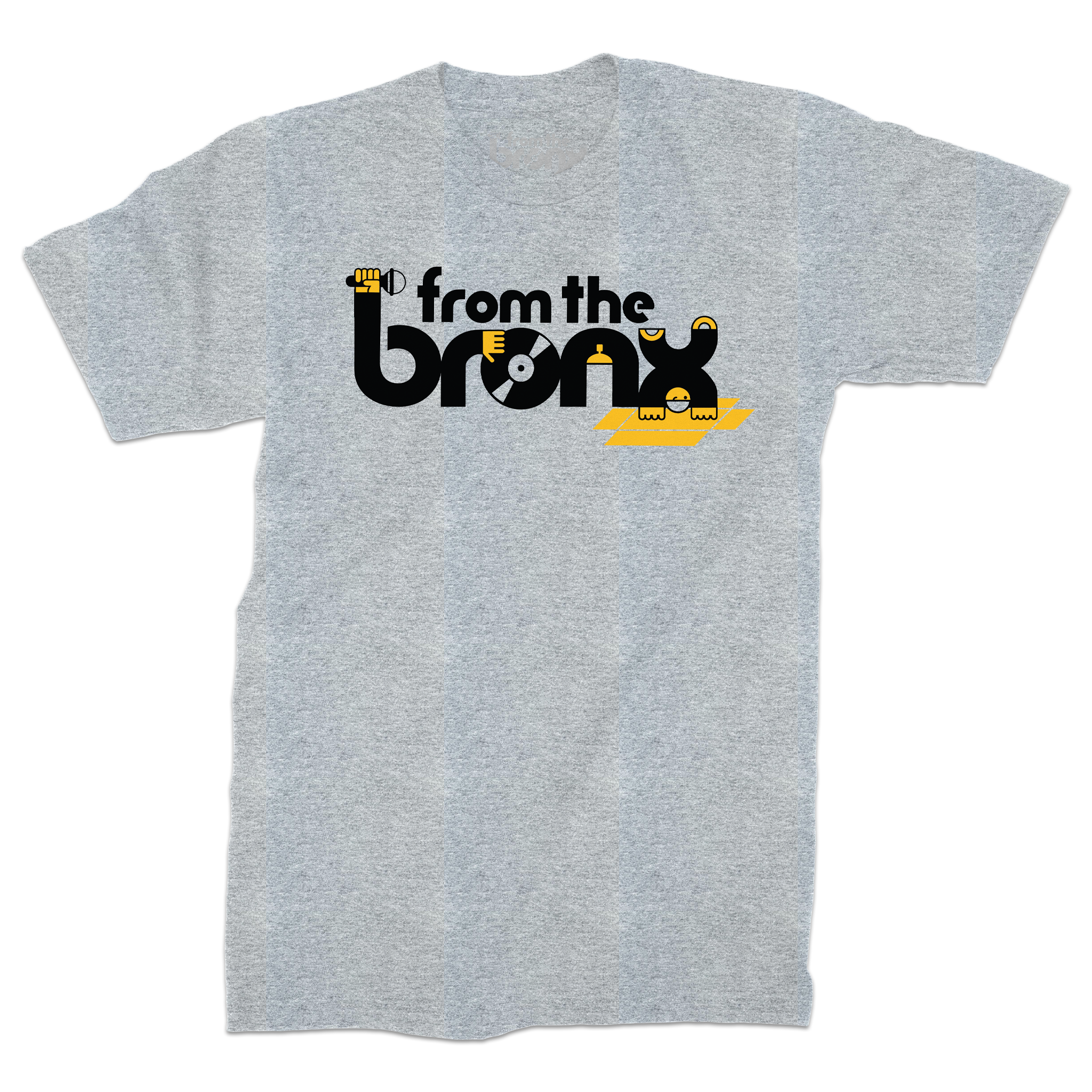 From The Bronx Full-Color Logo T-Shirt Front in Heather Grey