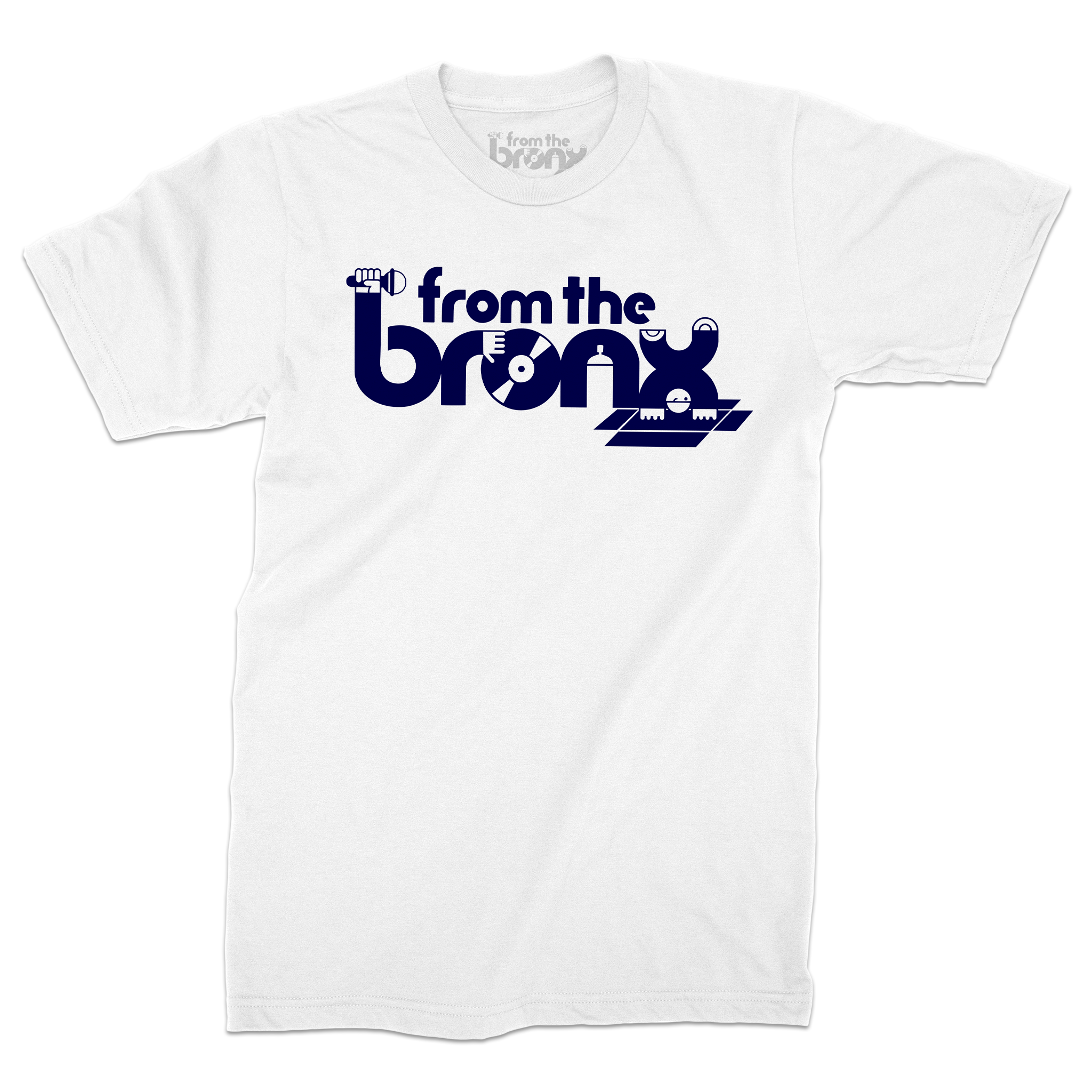 From The Bronx Navy Logo T-Shirt Front in Navy