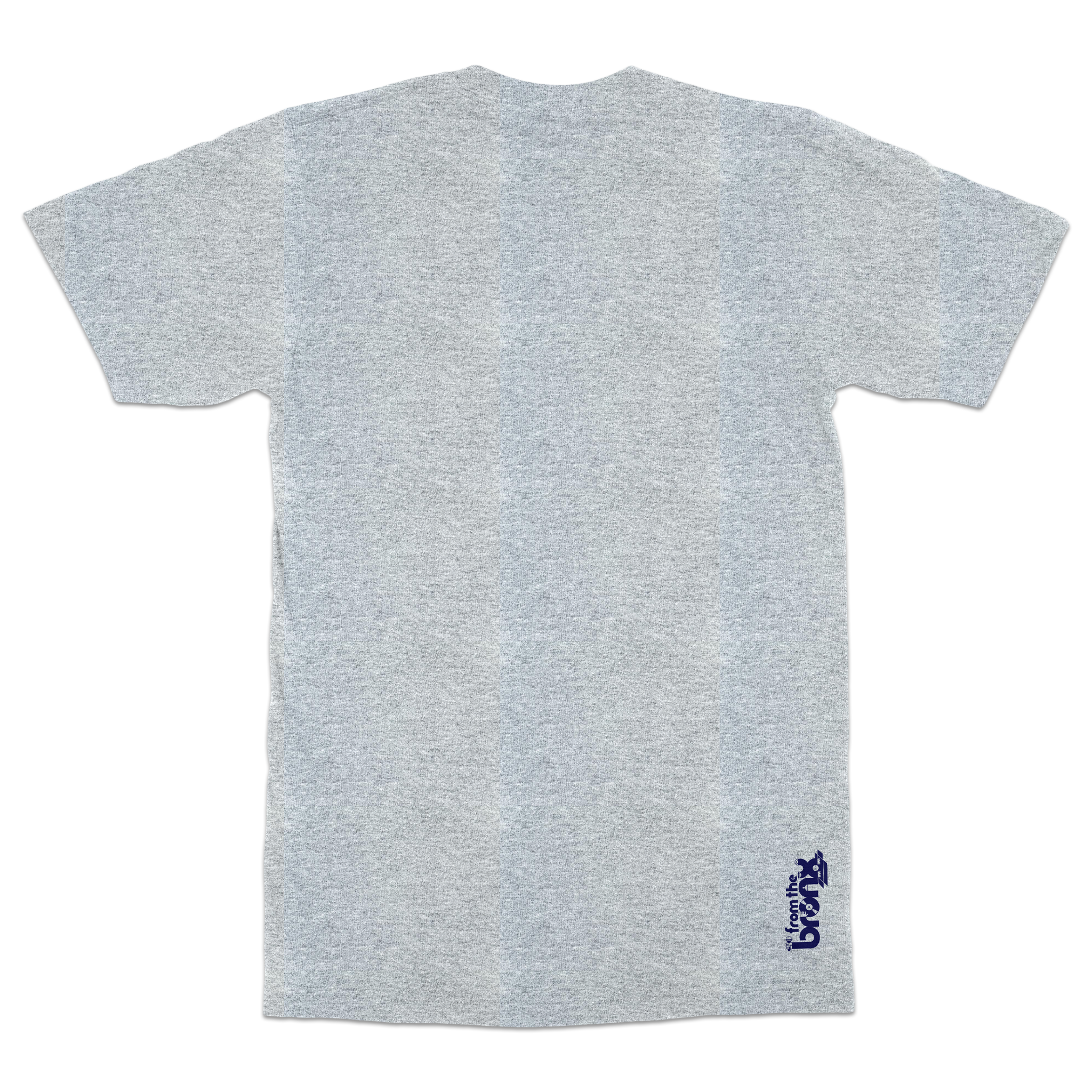 From The Bronx Navy Logo T-Shirt Front in Heather Grey