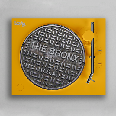 Bronx USA Sewer Cover Slip Mat on Record Player