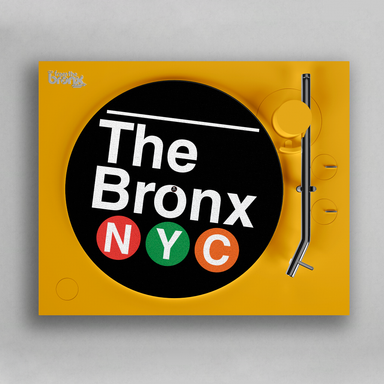 Bronx NYC Subway Slip Mat on Record Player